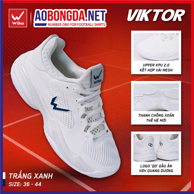 Giày Thể Thao Wika Viktor Trắng Xanh