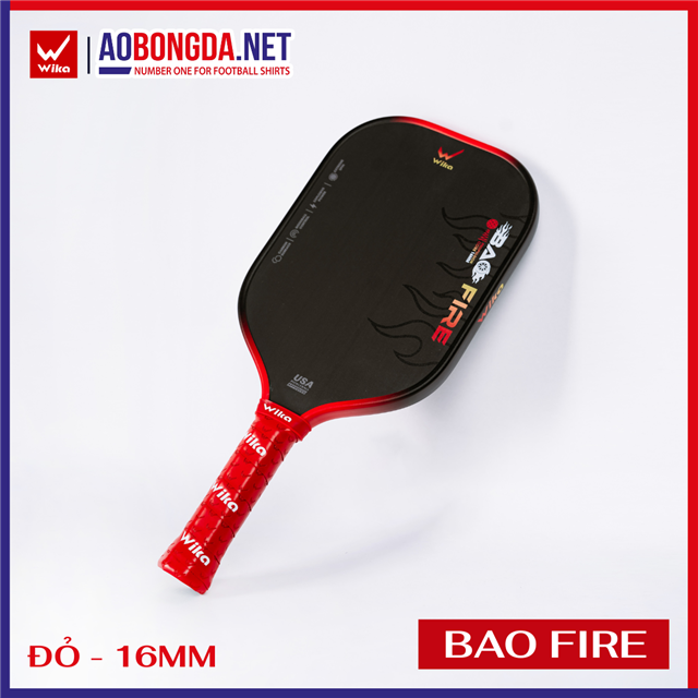 Vợt Pickleball Wika Bao Fire Đỏ 16MM
