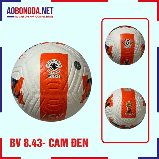 Quả Bóng Đá BH số 5 8.43 Cam Đen