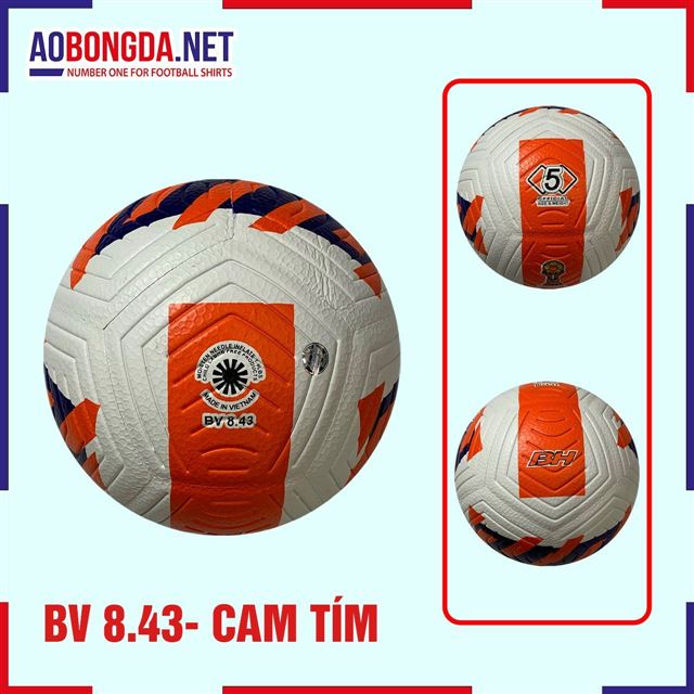 Quả Bóng Đá BH số 5 8.43 Cam Tím