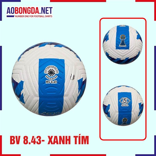 Quả Bóng Đá BH số 5 8.43 Xanh Tím
