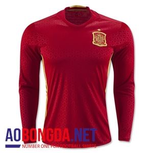 Áo bóng đá dài tay đội tuyển Tây Ban Nha đỏ Euro 2016