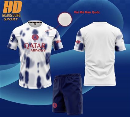 Áo Bóng Đá CLB PSG Trắng Loang Xanh 2023-2024