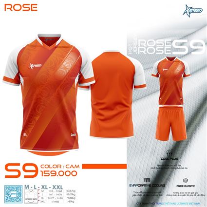 Áo Bóng Đá không logo xspeed  s9 rose cam