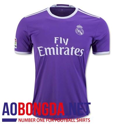 Quần áo câu lạc bộ Realmadrid mùa 2016 2017 mẫu sân khách tím