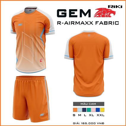 Áo bóng đá không logo Gem cam