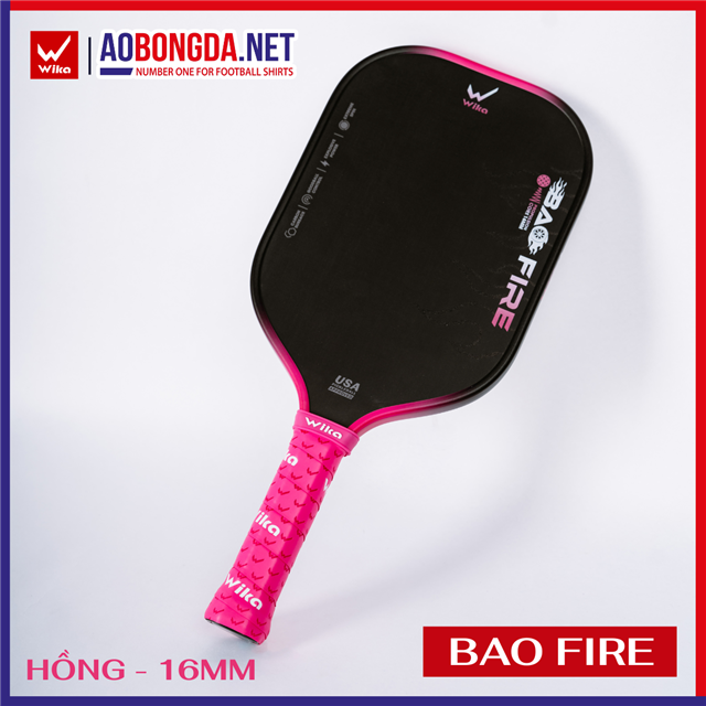 Vợt Pickleball Wika Bao Fire Hồng 16MM