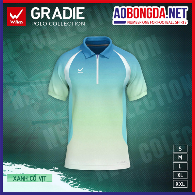  Áo Polo Wika Gradie Xanh Cổ Vịt