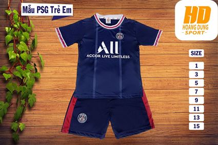 Bộ Quần Áo bóng đá trẻ em clb PSG Xanh 2021-2022