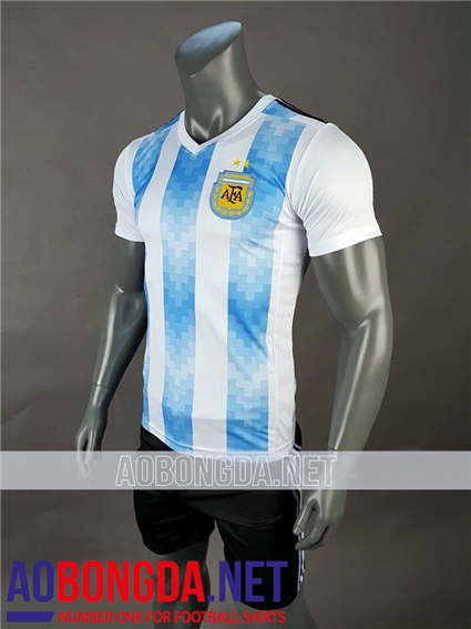 Áo Bóng Đá Argentina sọc xanh trắng World Cup 2018 - 2019