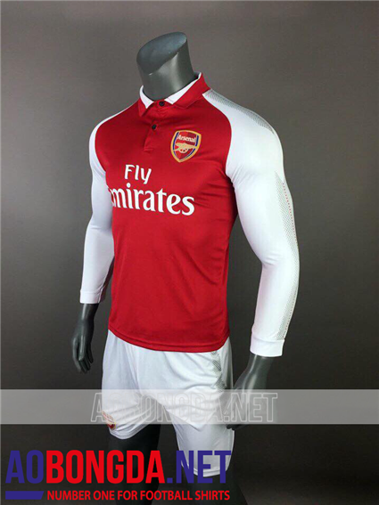 Áo Bóng Đá Dài Tay Arsenal Đỏ mùa giải 2017-2018