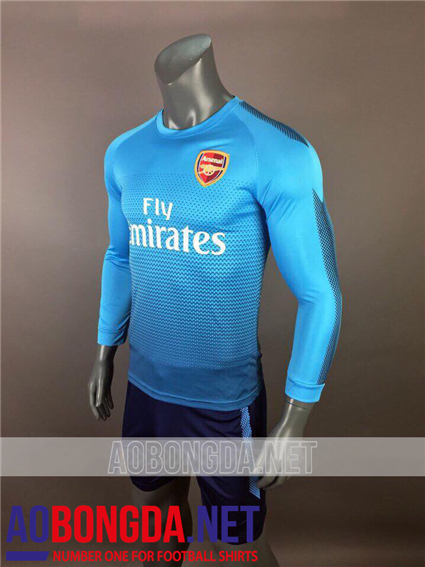 Áo Bóng Đá Dài Tay Arsenal Xanh mùa giải 2017-2018
