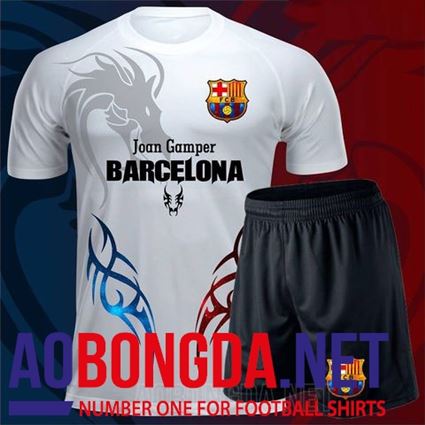 Áo Bóng Đá Barca trắng Fantasy 2017-2018