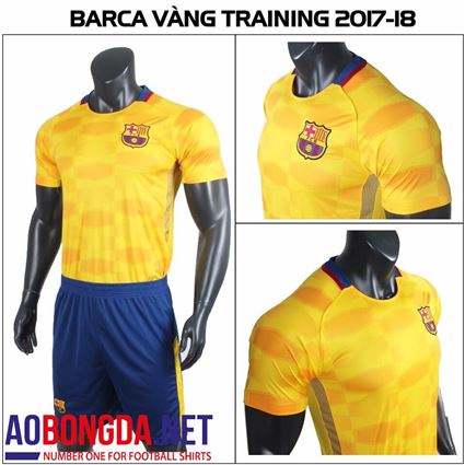 Áo Bóng Đá Barca Vàng Training mùa giải 2017-2018