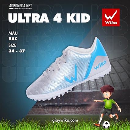 Giầy Bóng Đá Trẻ Em Wika Ultra 4 Bạc