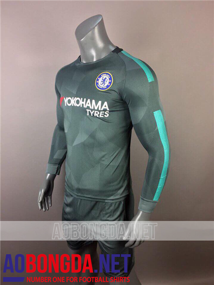 Áo Bóng Đá Dài Tay Chelsea Đen mùa giải 2017-2018