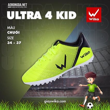 Giầy Bóng Đá Trẻ Em Wika Ultra 4 Xanh Chuối