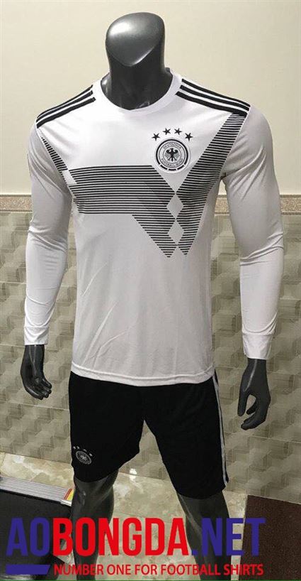 Áo bóng đá dài tay Đức trắng World Cup 2018