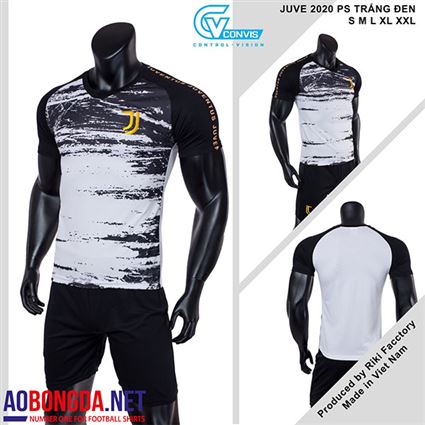Áo Bóng Đá Juventus Fan Jersey trắng tay đen 2022