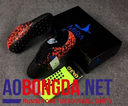Giầy Bóng Đá Mira đen cam