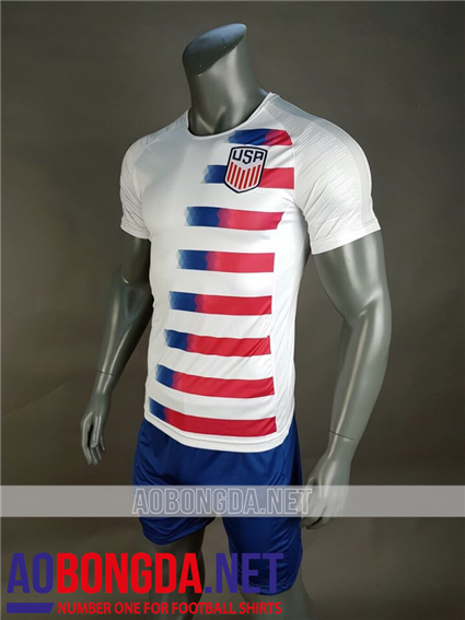 Áo Bóng Đá Mỹ trắng World Cup 2018-2019