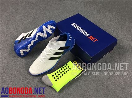 Giầy Bóng Đá NEMEZIZ trắng xanh dương