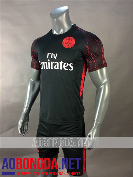Áo Bóng Đá PSG đen tay đỏ mùa giải 2018-2019