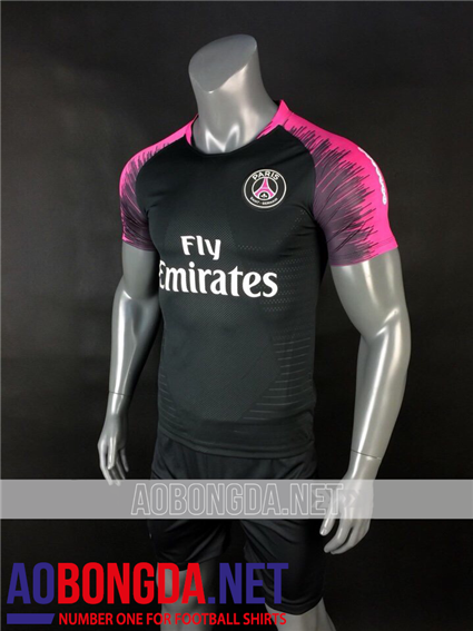 Áo Bóng Đá PSG  đen vai hồng mùa giải 2018-2019