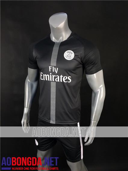 Áo Bóng Đá PSG đen sọc trắng mùa giải 2018-2019