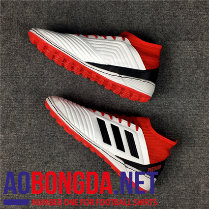Giầy Bóng Đá Predator trắng đỏ cao cổ