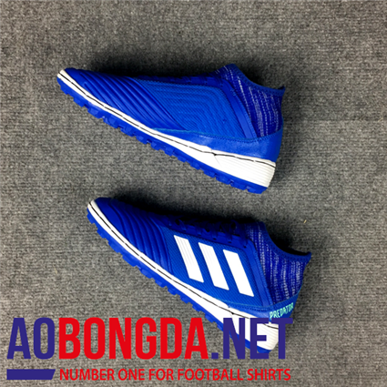 Giầy Bóng Đá Predator xanh trắng cao cổ