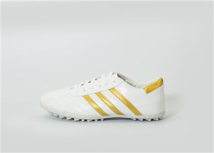 Giầy Bóng Đá phủi CT3 trắng sọc vàng 1