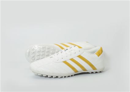 Giầy Bóng Đá phủi CT3 trắng sọc vàng 3