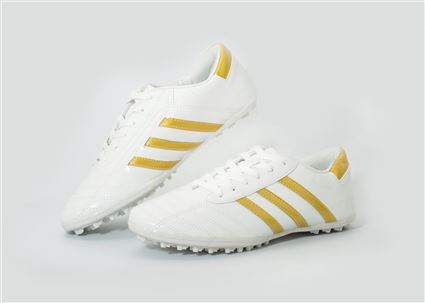 Giầy Bóng Đá phủi CT3 trắng sọc vàng 4