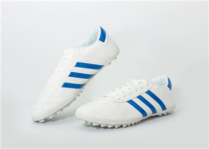 Giầy Bóng Đá phủi CT3 trắng sọc xanh 3