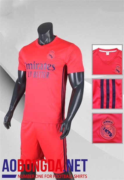 Áo Bóng Đá Real Madrid hồng sân khách ngắn tay mùa giải 2020-2022