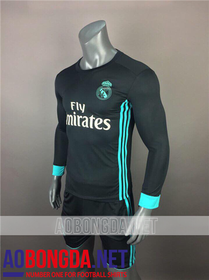 Áo Bóng Đá Dài Tay Real Madrid Đen mùa giải  20117-2018