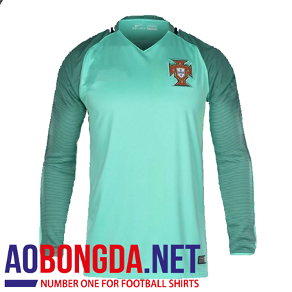 Áo bóng đá dài tay đội tuyển Bồ Đào Nha 2016 - 2017 xanh