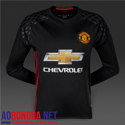 Áo bóng đá Thủ môn câu lạc bộ Manchester United dài tay màu đen, mùa 2016-2017