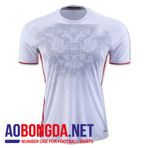 Đồ đá banh áo Nga trắng không logo 2017