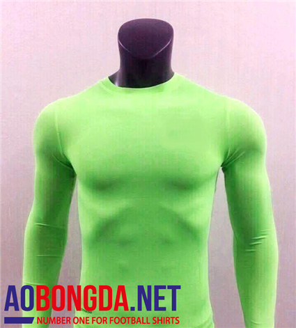 Áo lót bóng đá Body thể thao dài tay màu xanh lá cây