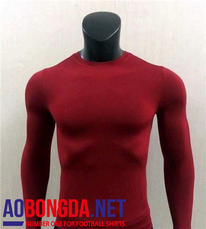 Áo lót bóng đá Body thể thao dài tay màu đỏ mận