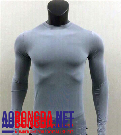 Áo lót bóng đá Body thể thao dài tay màu xám