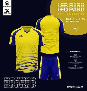 Áo Bóng Đá không Logo Dullkill LeoPard Vàng