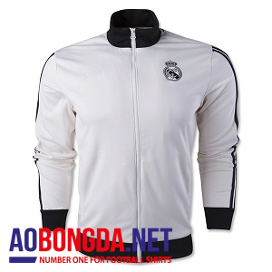 Áo khoác bóng đá Real Madrid trắng 2016 hãng