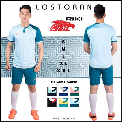 Áo bóng đá không logo Lostoran xanh da trời