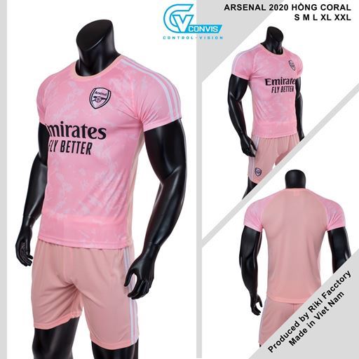 Áo Bóng Đá CLB Arsenal hồng mùa giải 2020-2022