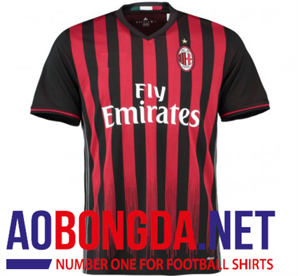 Áo đấu AC Milan 2017 sọc đỏ đen sân nhà