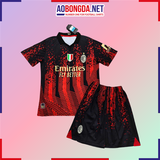 Áo Bóng Đá Câu Lạc Bộ AC Milan Đỏ Đen 2023-2024