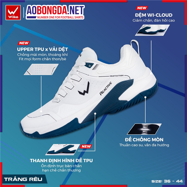Giày thể thao Wika Ruta Trắng Rêu